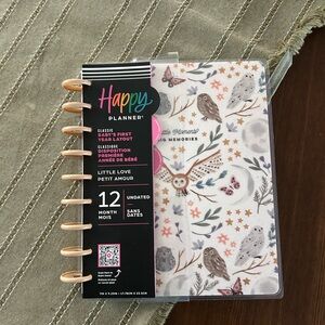 Happy Planner Owl & Floral Little Love Baby Planner in Peach, Cream, Brown
